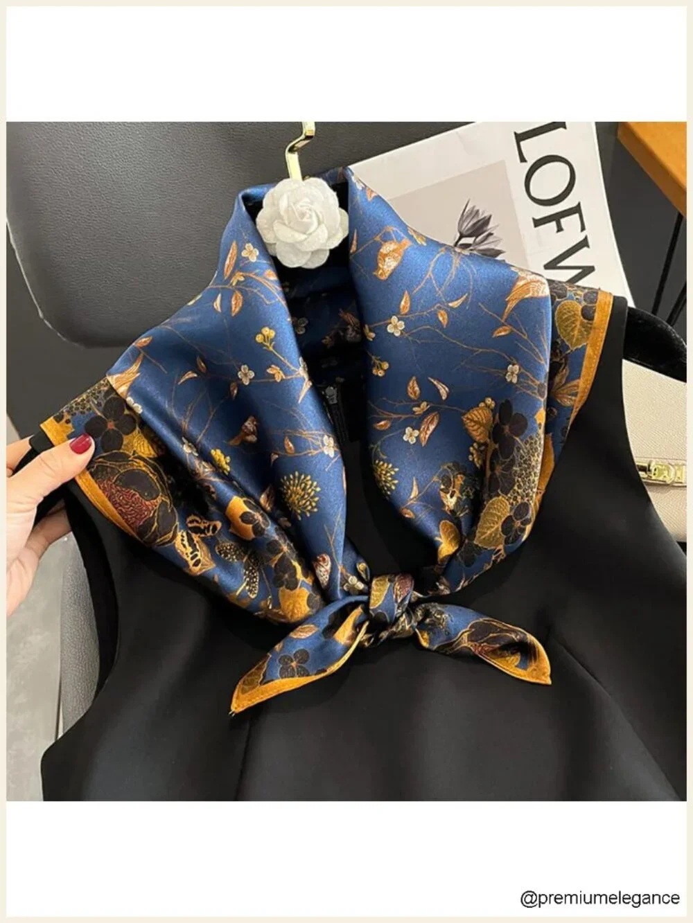 100% Mulberry Silk Square Scarf 25.6
